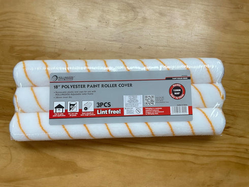 ROLLINGDOG 18" Paint Roller Covers - Large Sleeves for Ceiling, Wall, Floor, Decks Painting (Pack of 3)