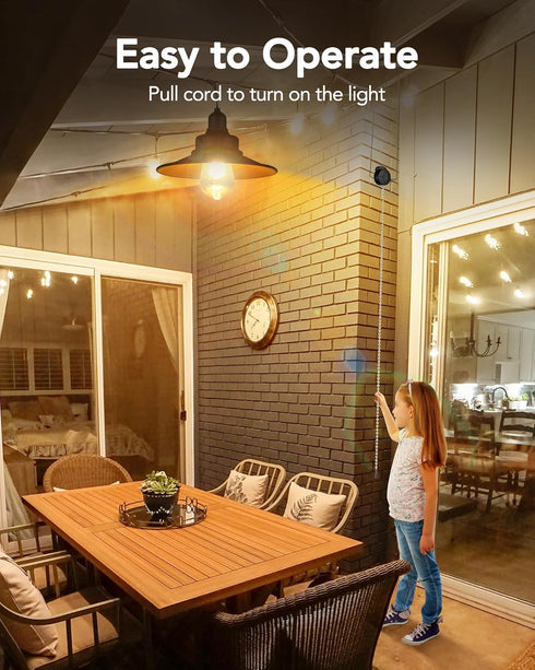 IP65 Solar Pendant Light Indoor Outdoor, Solar Shed Light Waterproof Metal Powered Hanging Chandelier, Gazebo Lights