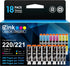 E-Z Ink Compatible Ink Cartridge Replacement for Canon PGI-220 PGI220 CLI-221 CLI221 (18 Pack, 6 Large Black, 3 Cyan, 3