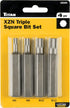 Titan 16164 1/2" Drive XZN Triple Square Bit Set, 4 Piece by Titan