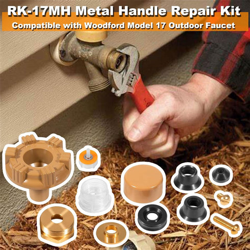 RK-17MH Repair Kit Wall Hydrant Metal Handle Repair Kit Fit for Woodford Model 17 Outdoor Faucet(12 Pcs)