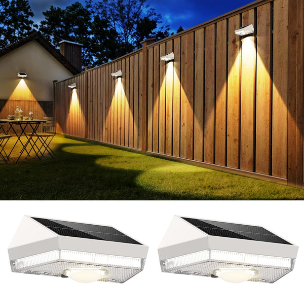 Solar Fence Lights,Warm White & Cool White & RGB 7Colors Color Changing