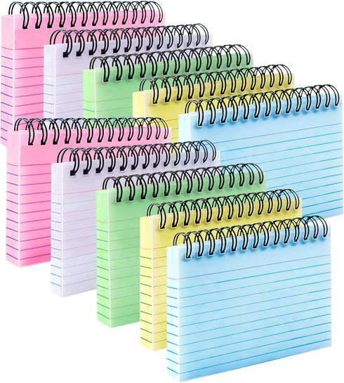 MotBach Colorful 500 Pcs Spiral Index Cards 3x5 Inch Flash Cards with
