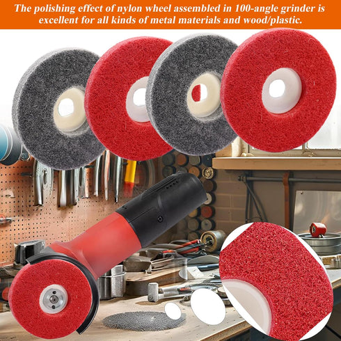 18Pcs 4 Inch 14Pcs Wheel,3Pcs Buffering Wheels Polishing Kit with Compound for Angle Grinder,Includes Nylon Fiber Flap