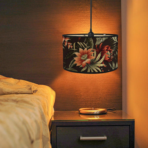 Bioaqua Boho Hanging Light with Plug in Cord | Hanging Lamp for Easy Installation | Bamboo Macrame Lamp Shade