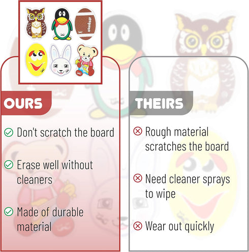Mr. Pen Whiteboard Eraser for Kids - Cute Magnetic Dry Erase Erasers, 6 Pack for Classroom