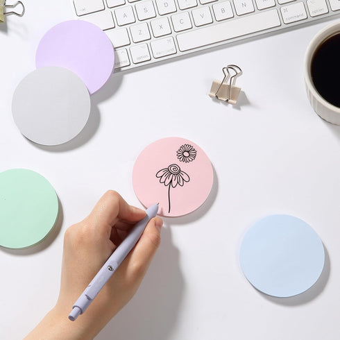 Mr. Pen- Round Sticky Notes, 12 Pads, 720 Sheets, Pastel Color, 2.8" x 2.8"