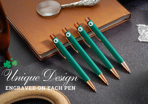 InnoBeta Irish Gifts for Women, Men, Teens, Ballpoint Pen Set of 4, Lucky Shamrock Irish Theme Stuff for Friends, Coworkers by InnoBeta