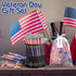 Qilery 150 Pcs Veterans Day Style American Flag Lapel Pins, Ballpoint Pen, Keychains, Thank You Card Gift Bag for 4th