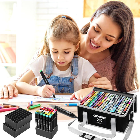 Chris.W 262 Premium Black Marker Pen Case - Slots for All Your Markers