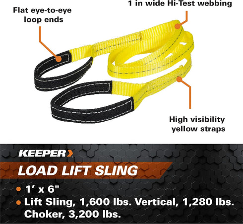 Keeper 02604 6' x 1" Lift Sling, 1 Ply