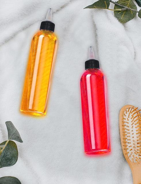 12Pcs 60ml Clear Squeeze Bottles with Black Twist Top Cap, Empty Refillable Bottles for Hair Oil, Inks, Crafts