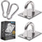 2PCS M8 Heavy Duty Square Stainless Steel Pad Eye Hook - Includes Snap Hooks and Screws for Ceiling Hook