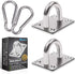 2PCS M8 Heavy Duty Square Stainless Steel Pad Eye Hook - Includes Snap Hooks and Screws for Ceiling Hook