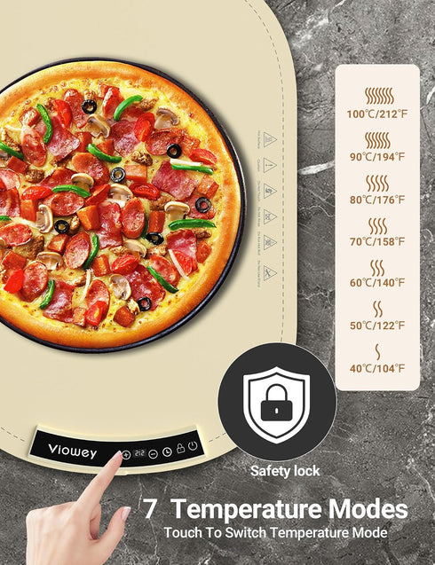 7 Settings 4 10s, Warming Mat for Food, Food Warming Mat, Electric Warming Tray with Temperature and Hours Timer