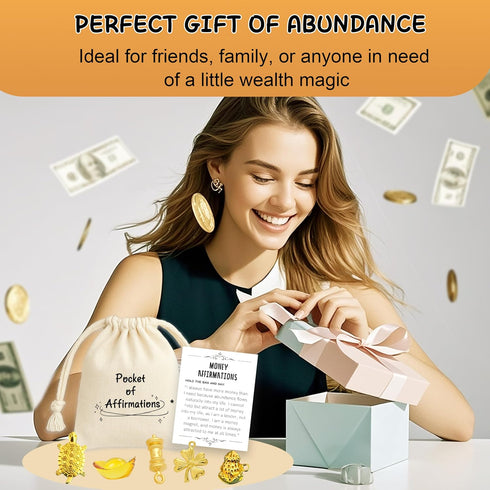 SHYVORA Good Luck Money Affirmation Card Gift, FengShui Gift of Wealth, Success, Positivity & Abundance for Friends