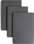 TWONE 3 Packs Soft Cover Notebook, Lined Paper, Black Spiral Notebooks, 100 Ruled Pages, 50 Sheets, 8.25 x 5.55 inch