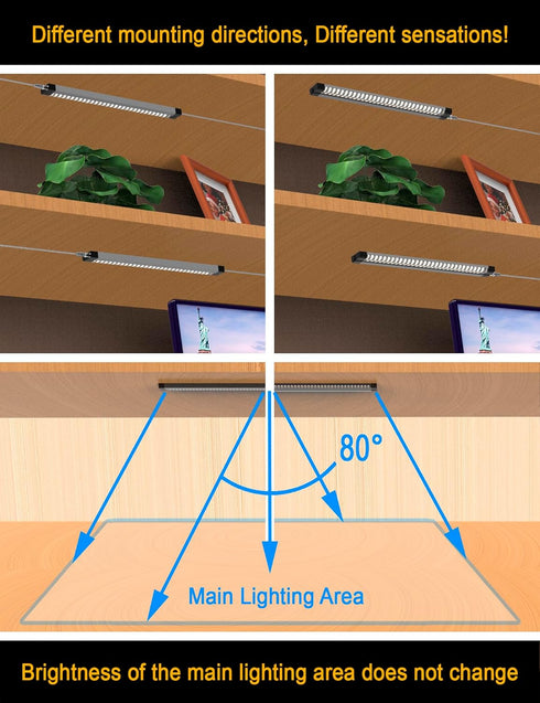 Counter 3Pcs 6500K 1350Lm Under Cabinet Lights Built-in ADIUSTABLE Cable LED Light Bar No Messy Wires! Touch Under
