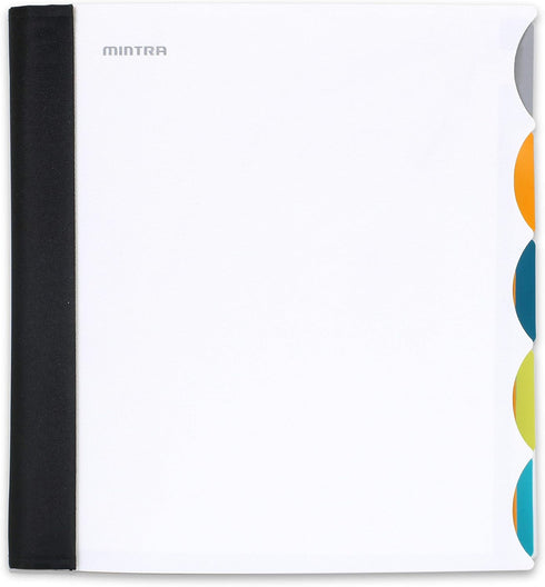 Mintra Office Durable PREMIUM Spiral Notebook, White, 5 Subject, 8.5in x 11in, Fabric Covered Coils