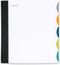 Mintra Office Durable PREMIUM Spiral Notebook, White, 5 Subject, 8.5in x 11in, Fabric Covered Coils