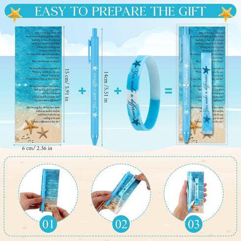 Sayglossy 50 Sets Employee Appreciation Gifts Starfish Story Gifts You Make a Difference Ballpoint Pens Silicon