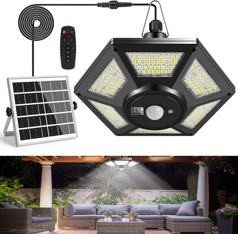 Deogos Solar Shed Light, Solar Pendant Light Indoor Outdoor,180 LED 1000LM Solar