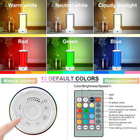 Dimmable Setting, LUXSWAY Table Lamp with Remote Control, Beside Lamp for Bedrooms, Plug in Desk Lamp with Timer LED
