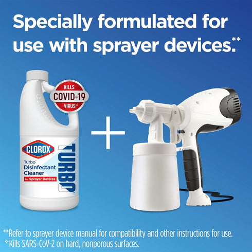 COVID-19 64 Turbo Disinfectant Cleaner for Sprayer Devices, Bleach-Free, Kills Cold and Flu Viruses and Virus, Fluid