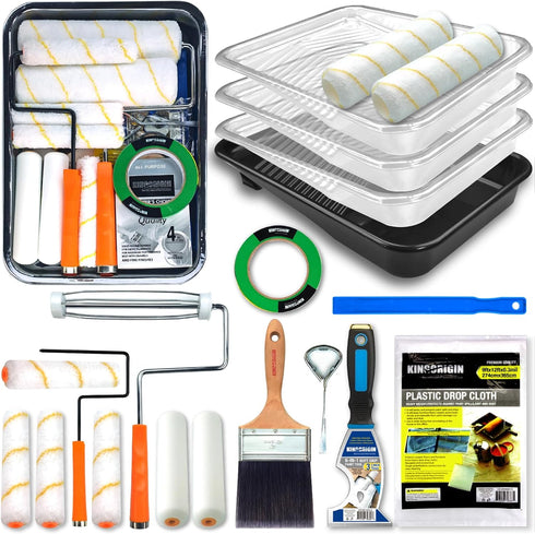 King Origin 20 Piece Paint Roller Kit, Paint Roller Covers 9-inch &