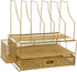 Martha Stewart Ryder Gold Mesh Metal Large Desktop Organizer - Paper File Letter Holder with Drawer