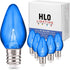 Holiday Lighting Outlet LED C7 Blue Replacement Christmas Light Bulbs, E12 Sockets, Energy Efficient, Pack of 25