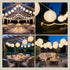 25FT Lights,10 G40 Bulbs, White Lantern String Nylon Hanging Lantern Decor with LED Waterproof Connectable Wedding