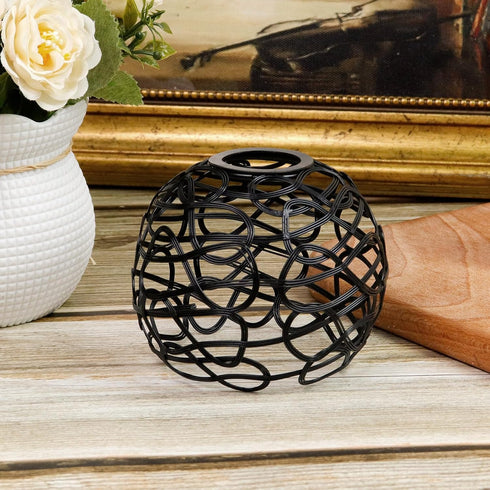 (C002) KUMGROT Mini Metal Cage Lampshade for Hanging Light Pendant Lampshade Vintage Industrial Wire Cage Lamp Holders