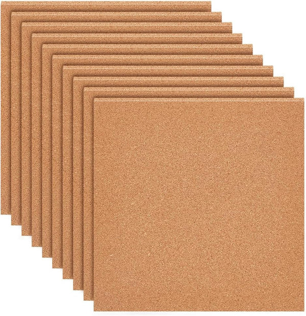 BENECREAT 8 Pack 12x12 Inch Cork Board, 3mm Thick Square Tiles for Bulletin Boards, Wall Decoration, DIY Crafts