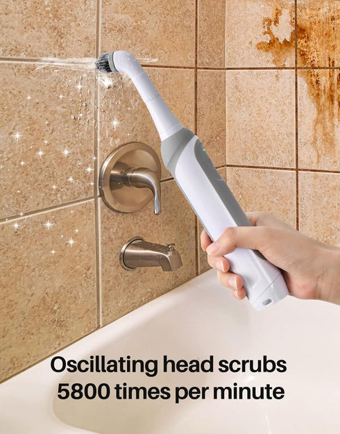 KH6A IPX7 5 kHelfer Rechargeable Electric Grout Brush with Built-in Battery, Upgraded Stainless Steel Wire Power Brush
