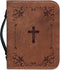 Classic Crosses Bible Covers, PU Leather Waterproof Bible Case with Handles for Study Bible Carrying - 2XL