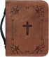 Classic Crosses Bible Covers, PU Leather Waterproof Bible Case with Handles for Study Bible Carrying - 2XL