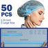 24" 50PCS LEOBRO Hair Net, Hair Nets for Food Service Workers, Hairnets for Foodservice, Kitchen Hair Nets for Women
