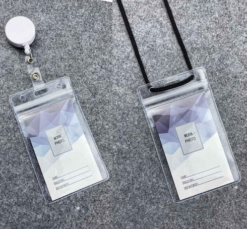 Vertical ID Badge Holders, Waterproof Clear Plastic Holder for RFID/Proximity/Swipe Cards or Credit Cards (6Pcs,