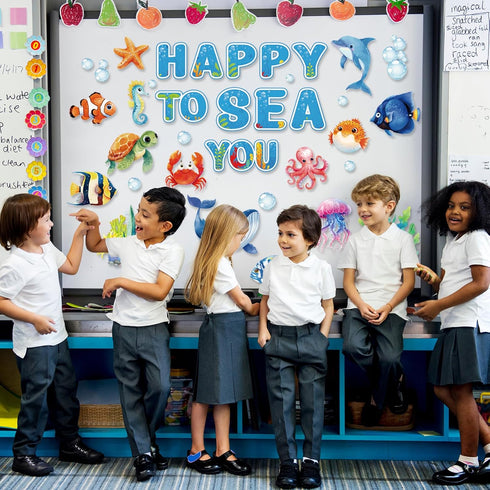 Ocean Bulletin Board Decorations - Underwater Theme Classroom Decorations for Elementary School Kindergarten Office