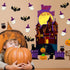 Spiareal 42 Pieces Halloween Cutouts, Bulletin Board Decorations with Halloween Castle, Pumpkin, Owl, Cat, Bat, Ghost