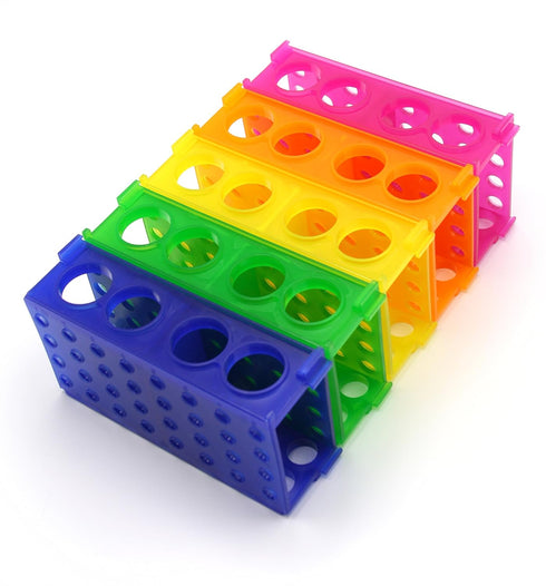 Heathrow Scientific HS29022G Interlocking Tube Rack - 4 Way, Polypropylene, Assorted Colors, Pack of 5