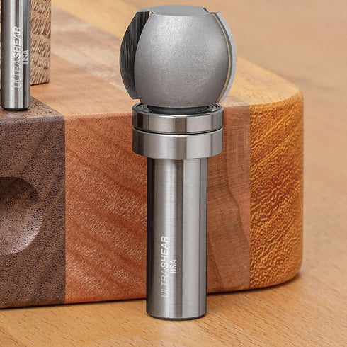 Finger Grip Groove Router Bit, 1/2 SH, 1-1/4" Boards, Template Pattern Bearing,