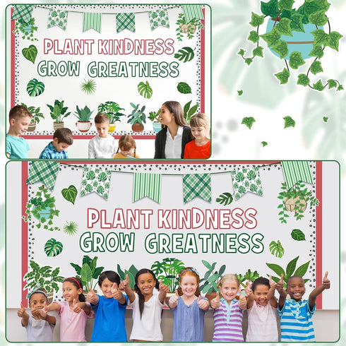 Qilery 50 Pcs Plant Bulletin Board Decoration Kindness Grow Greatness Cutouts for Elementary Classroom Decor