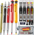 Nicpro 18 Pack Carpenter Pencil Set with Sharpener, Mechanical Pencils with 76 Refills, Carbide Scribe Tool, Heavy Duty