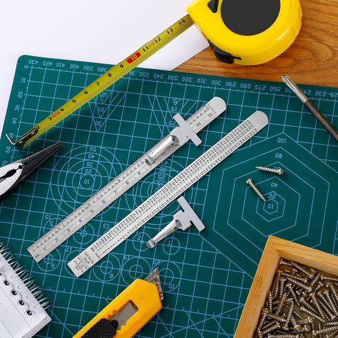 2 Pieces 6 Inch Pocket Ruler, Flexible Stainless Steel Ruler with Detachable Clips for Precision Measurement