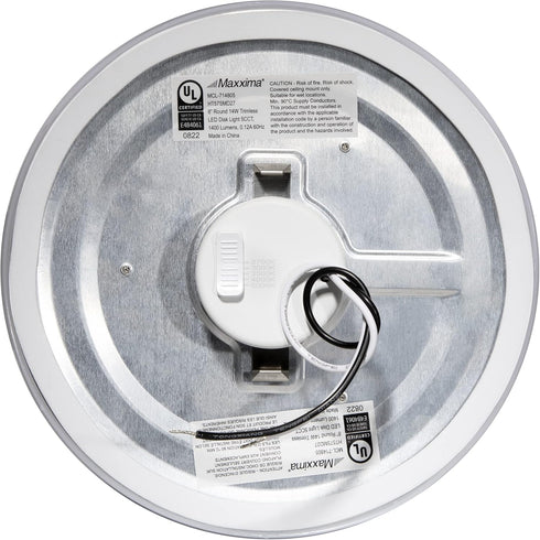 8 Trimless 1400 5 2700K/3000K/3500K/4000K/5000K, Dimmable Maxxima in. LED Round Disk Light, Lumens, CCT Flush Mount