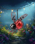 Solar-Powered Hanging Metal Ladybug Light, Garden Decor, Ladybug Sculpture with Bouncy Springs, Summer Outdoor Art