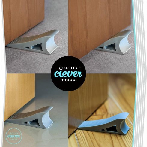 Decorative Rubber Door Stopper, Tall and Adjustable, Solid Stable Base, Easy to Move, Hanger Mounts