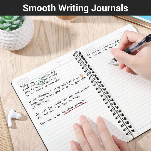 EUSOAR A5 Spiral Journal, 12 Pack, 5.5" x 8.3", 120 Pages Lined, Travel Writing Notebooks